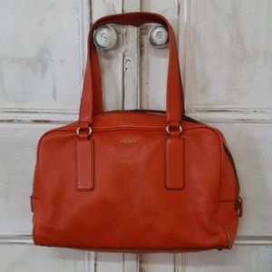 Fossil Memoir Biography Satchel - Orange